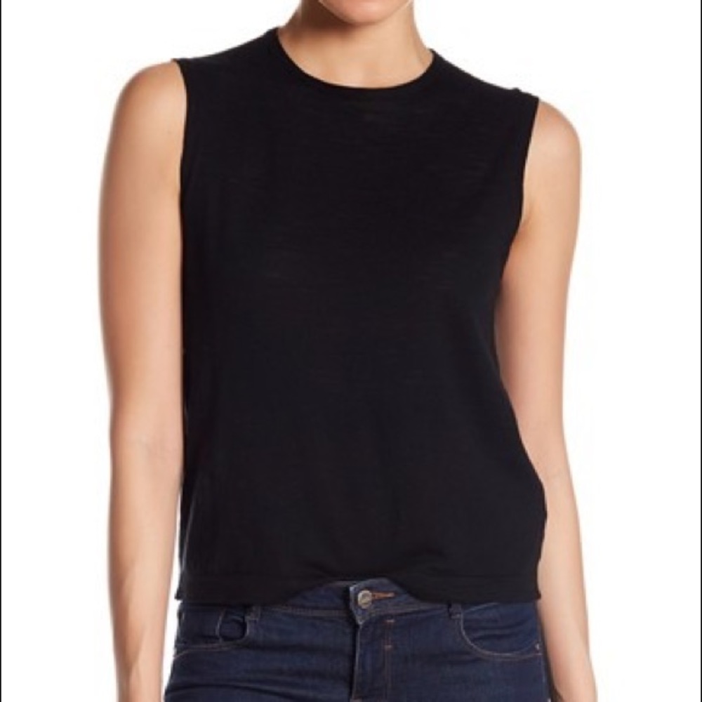 360 Cashmere- Jean tank top in black
